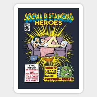 SOCIAL DISTANCING HEROES- WOMAN Sticker